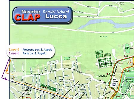 Mappa - linee  delle navette CLAP  - 